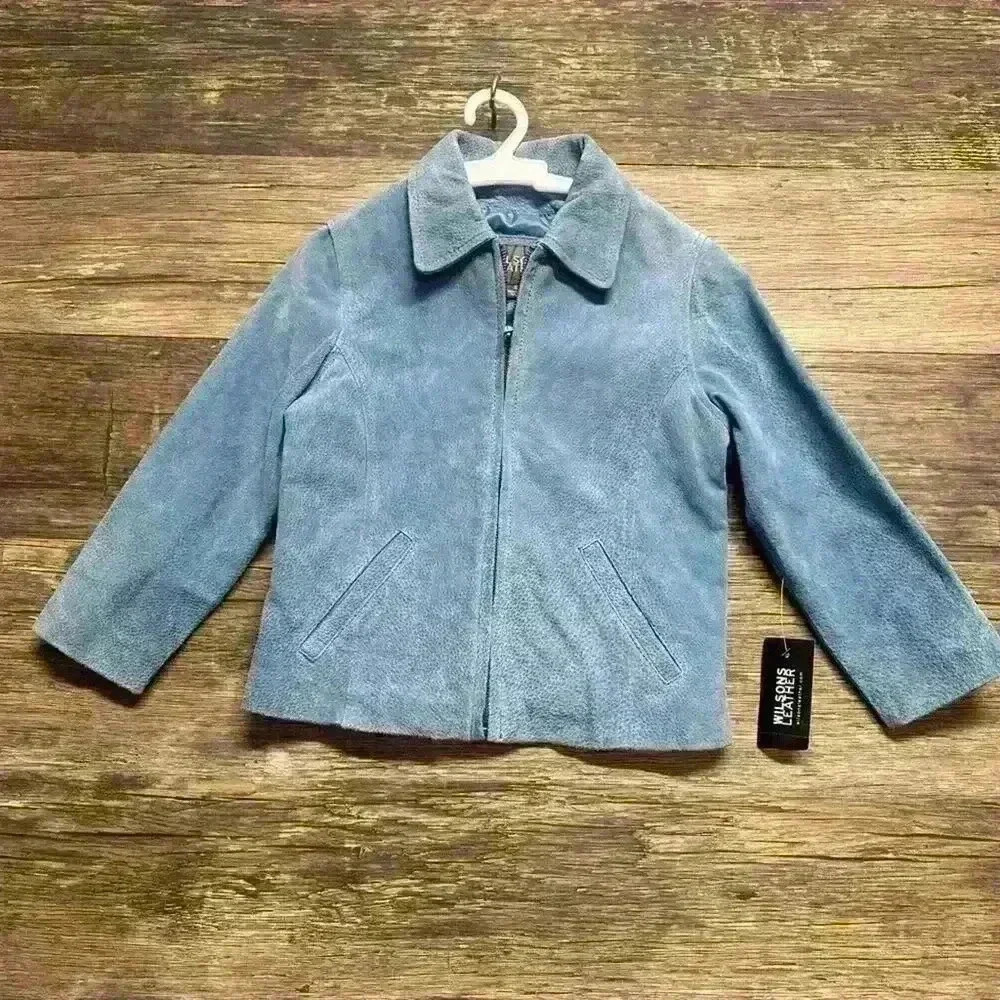 Wilsons Leather Kids Blue Jacket Size Small